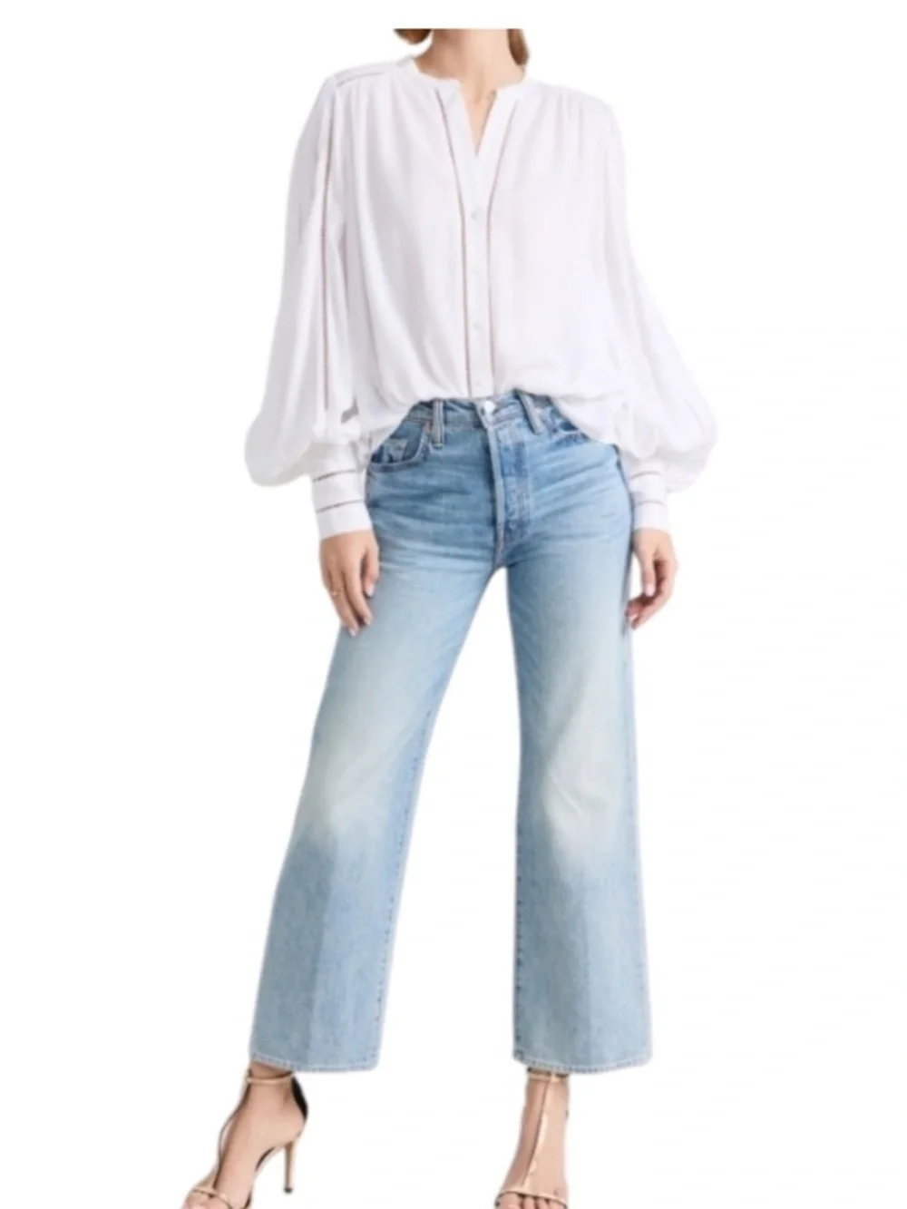 L'AGENCE Kiera Ladder Trim Blouse XS